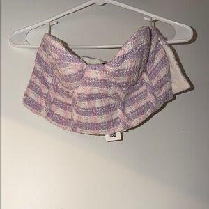 Zara Purple and Pink Plaid Crop Top